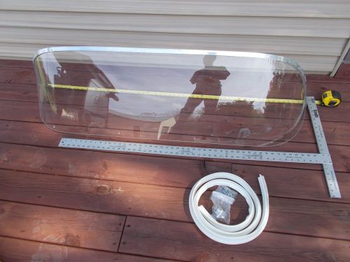 Nos vintage taylor made curved plexiglass boat windshield kit 57&#034; x 16&#034; clear