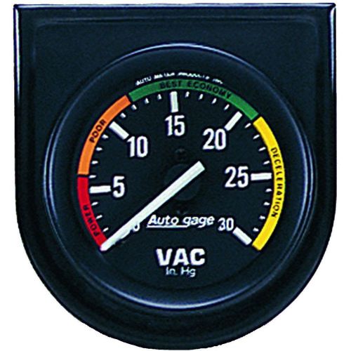 Auto meter mechanical vacuum gauge 2 1/16&#034; dia black face 2337