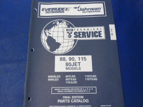 1996 evinrude johnson parts catalog , 88, 90, 115 80jetmodels