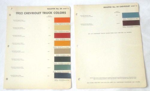 1952 chevrolet truck dupont color paint chip chart all models original