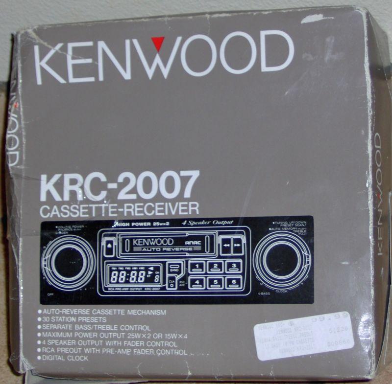 Kenwood krc-2007 am/fm cassette car stereo radio  2 knob 2 nob nos - new in box