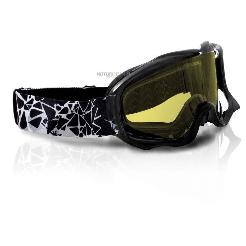 Kimpex snowmobile ckx falcon snow goggle black adjustable anti-fog yellow lens