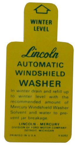 1949 1950 1951 1952 1953 lincoln windshield washer bottle bracket decal