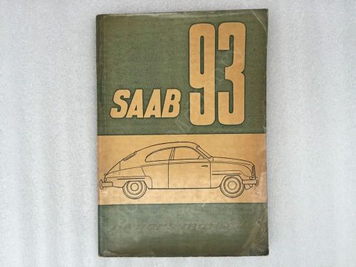 1959 saab 93(b) owner&#039;s manual vintage 2-stroke 93 93b v4