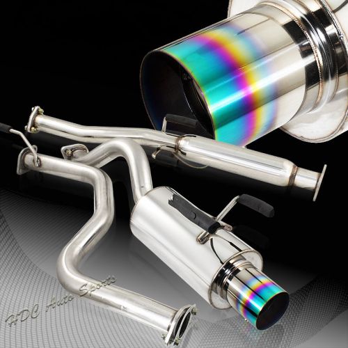 For honda civic cx dx hatchback 4&#034; rainbow burnt tip stainless catback exhaust