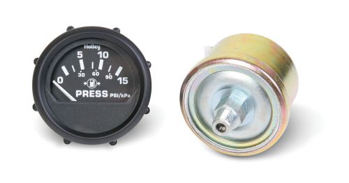 Holley 26-503 electric analog fuel pressure gauge black 0-15 psi