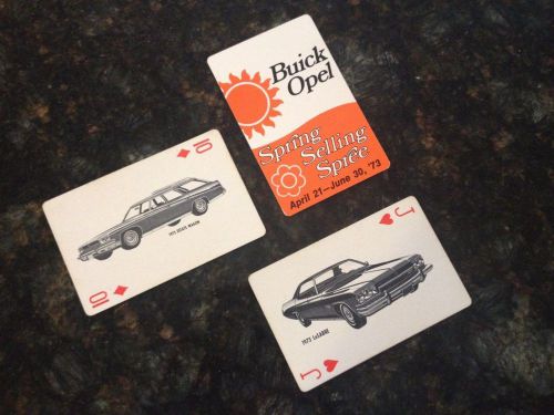 Lot 3 playing cards buick opel spring selling spree 1973 estate wagon lesabre