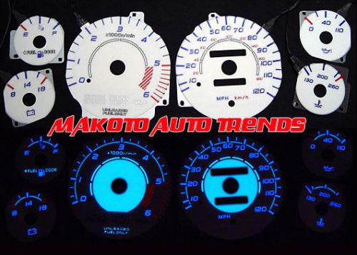 120mph euro reverse glow gauges indiglo faces new for 1994-1997 dodge ram
