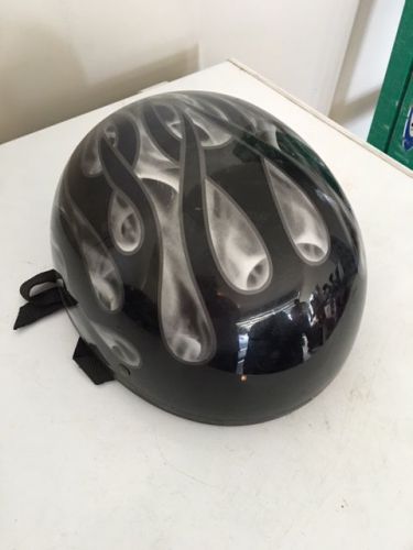Black and silver half motorcycle helmet