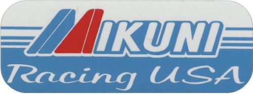 #676 (1) 4&#034; mikuni vintage sponsor laminated reproduction decal sticker suzuki