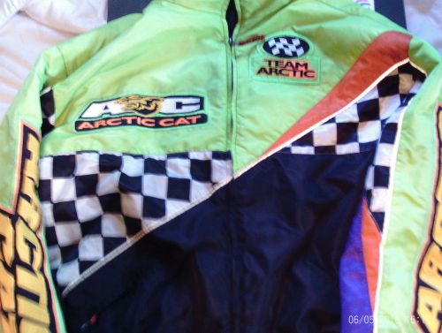 Mens team arctic cat jacket thinsulate size xlt -with checkerd  flags-canada/usa