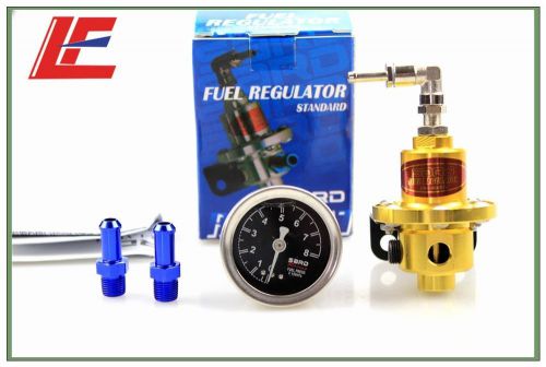 Universal sa*d adjustable car turbo fuel pressure regulator with gaugemeter gold
