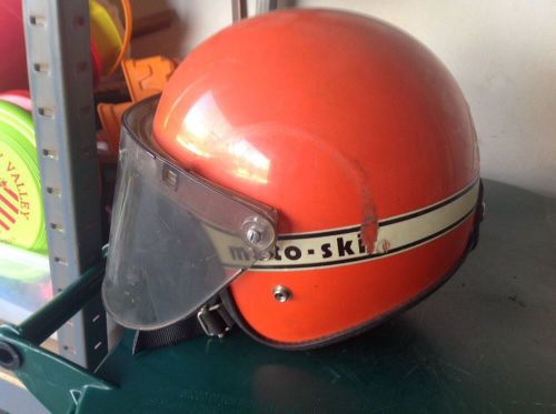 Vintage moto ski  snowmobile orange helmet small or child size
