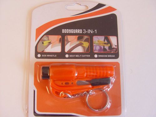 3 in 1 car escape tool emergency whistle cut seatbelt  break windshield orange