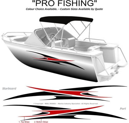 Boat graphics  decal sticker kit &#034;pro fishing -1800&#034; marine cast vinyl
