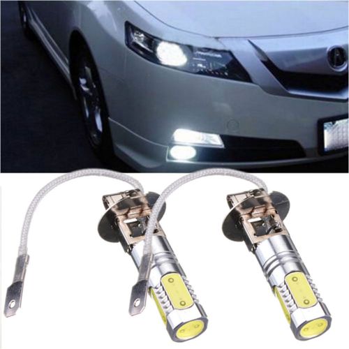 High power h3 cob led bright xenon white car auto fog light lamp bulb 12v