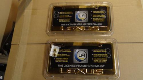 New set lexus all gold license plate frame word emblem fits all model years
