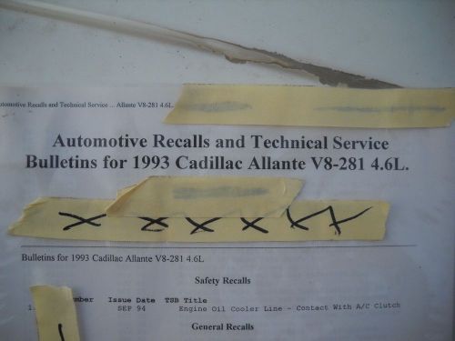 !993 93 cadillac allante recalls and technical service bulletins 5 pg (pdf)file