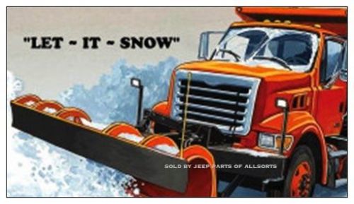Heavy-duty orange city county highway snowplow dump truck snow plow photo magnet