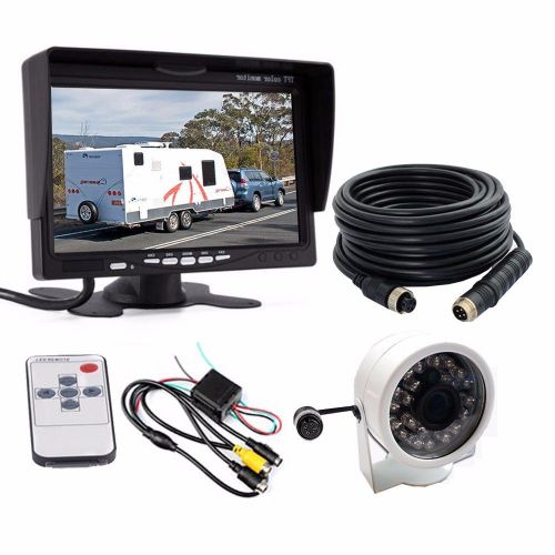 7&#034; lcd monitor waterproof night vision reversing rear view ccd camera for truck