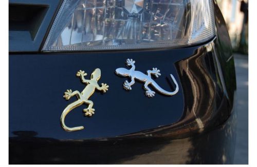 3d chrome gold metal lizard decal for car truck custom sticker