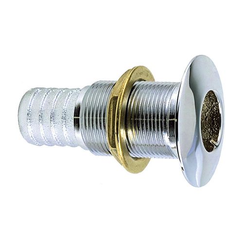 Perko 1-1/8&#034; thru-hull fitting f/ hose chrome plated bronze -035006adpc