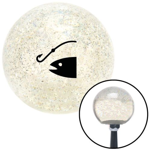 Black fish and a hook clear metal flake shift knob with m16 x 1.5 insert 427