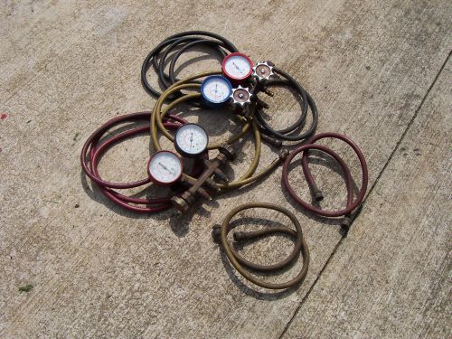 Robinair and imperial air conditioning gauges r12- r22- r502 gauges &amp; hoses
