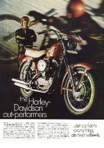 1969 harley-davidson sportster original color motorcycle ad