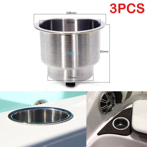 3pcs universal cup drink can holder marine grade stainles steel for car truck rv