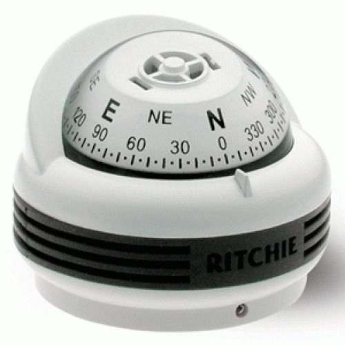 E.s. ritchie #tr-33w-clm - white trek surface mount compass - 2.25in dial