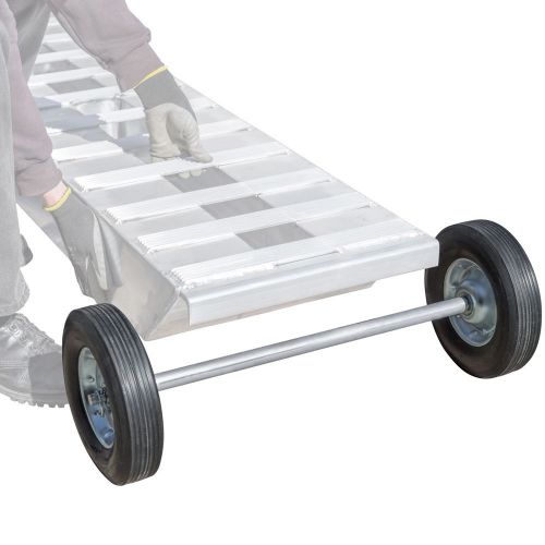 Heavy duty aluminum loading ramp dolly wheel axle 20&#034; wide 220 lb capacity