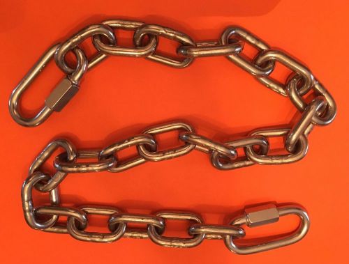 Stainless steel 316 g50 proof coil trailer safety chain 1/4&#034; x 24&#034;