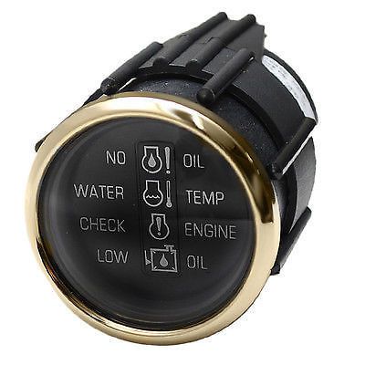 Faria gp9019c systems check boat gauge marine black face gold bezel