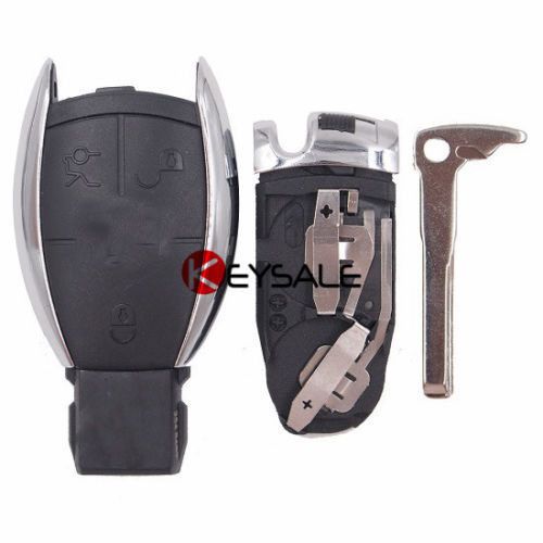 Smart key logo case shell for mercedes benz uncut replacement empty shell 3 btn
