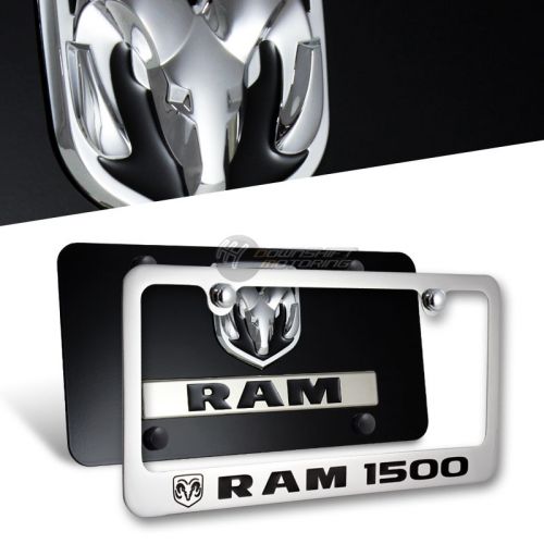 3d dodge ram 1500 stainless steel license plate frame w/ caps -2pcs front &amp; rear