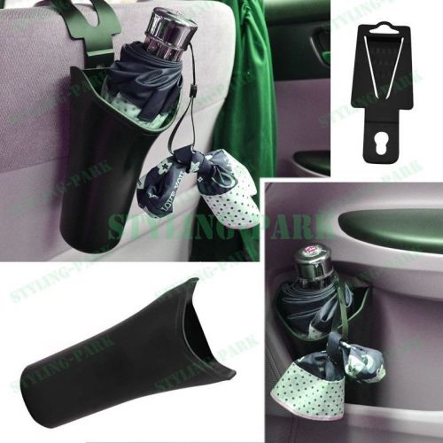 Black sedan vehicle bike multi-function umbrella holder stand hook box container