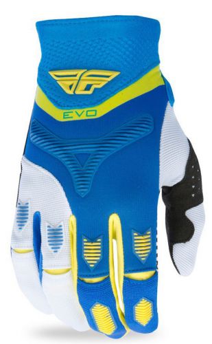 2017 fly racing blue yellow evolution 2.0 mx race glove offroad dirt all sizes