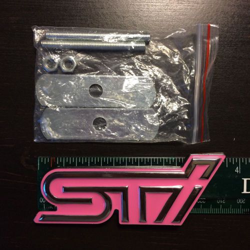 Subaru sti grille logo/decal in pink/silver