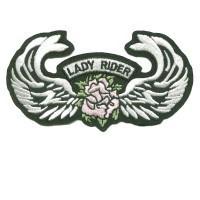 Lady rider pink rose wings sm patch