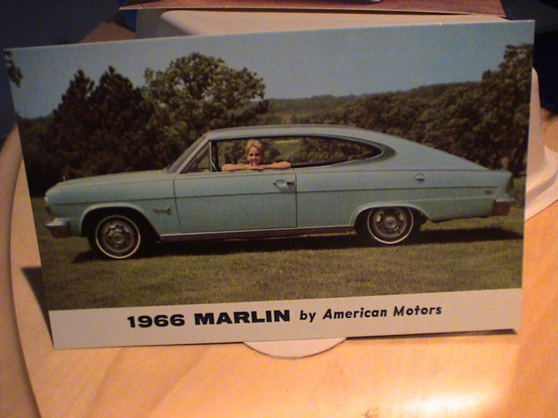 Lot of 10-1966 amc rambler marlin nos original never used dealer stock postcard 