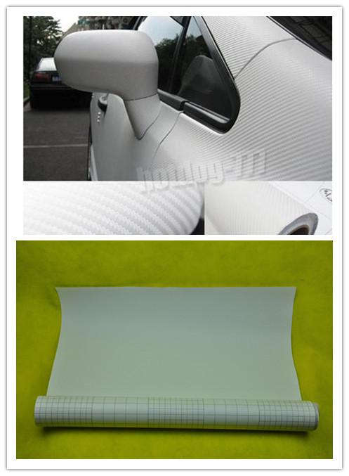 3d carbon fiber texture vinyl car body wrap roll sticker white sheet 152x30cm