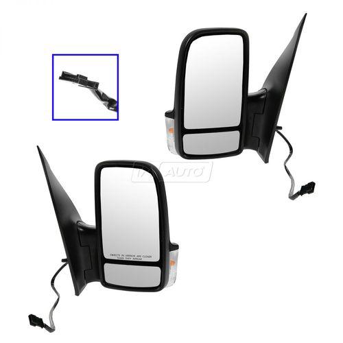 Power heated signal textured black mirror l left r right pair for 06-13 sprinter