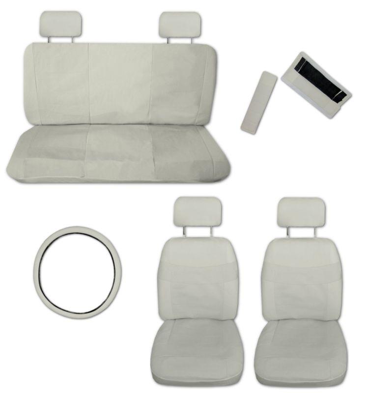 Superior artificial leather off white car truck seat covers with extras #e