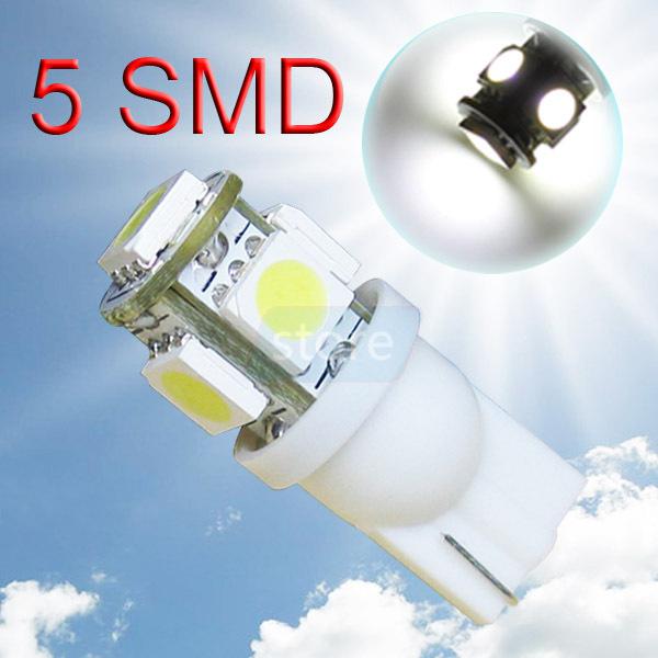 T10 5 smd 5050 pure white wedge signal 194 w5w led car light bulb lamp