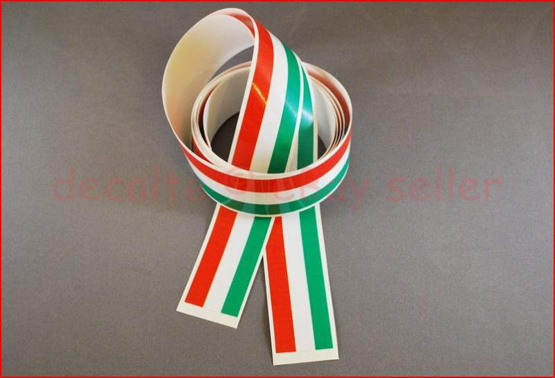 Italian flag 2 stripes tape decals stickers lengths 1220x25mm