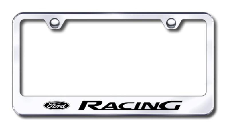 Ford racing laser etched chrome license plate frame -metal made in usa genuine