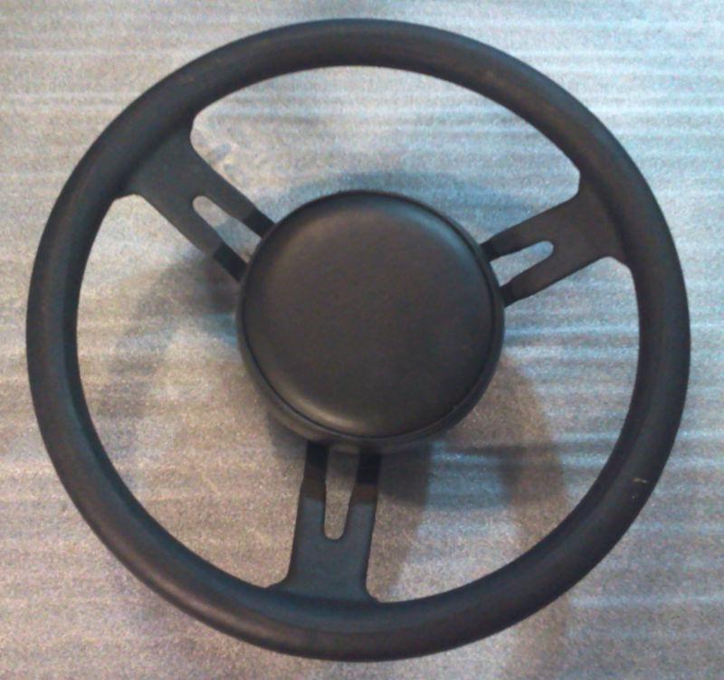 Race car steering wheel 15" od x 3" dish w/ hex quick connect and hub pad