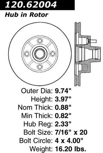 Centric 121.62004 front brake rotor/disc-c-tek standard rotor-preferred