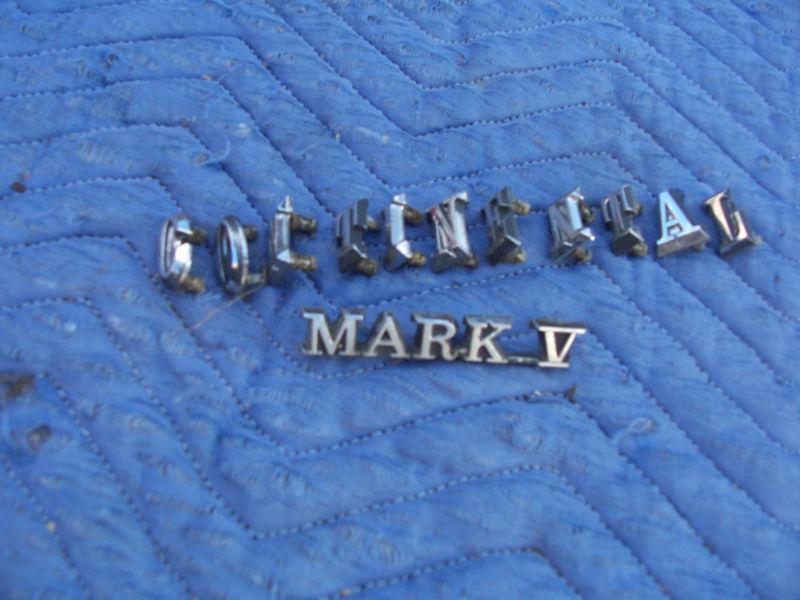 1978 mark v trunk emblem & continental letters has wear oem used orig lincoln 